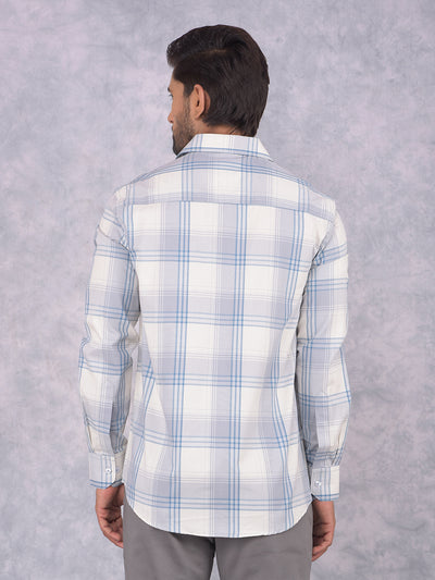 Grey Checked 100% Cotton Shirt-Men Shirts-Crimsoune Club