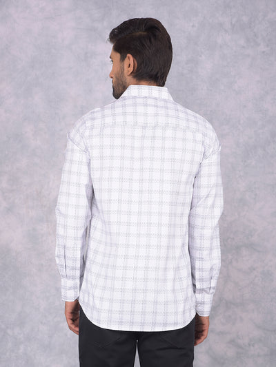 White Checked 100% Cotton Shirt-Men Shirts-Crimsoune Club