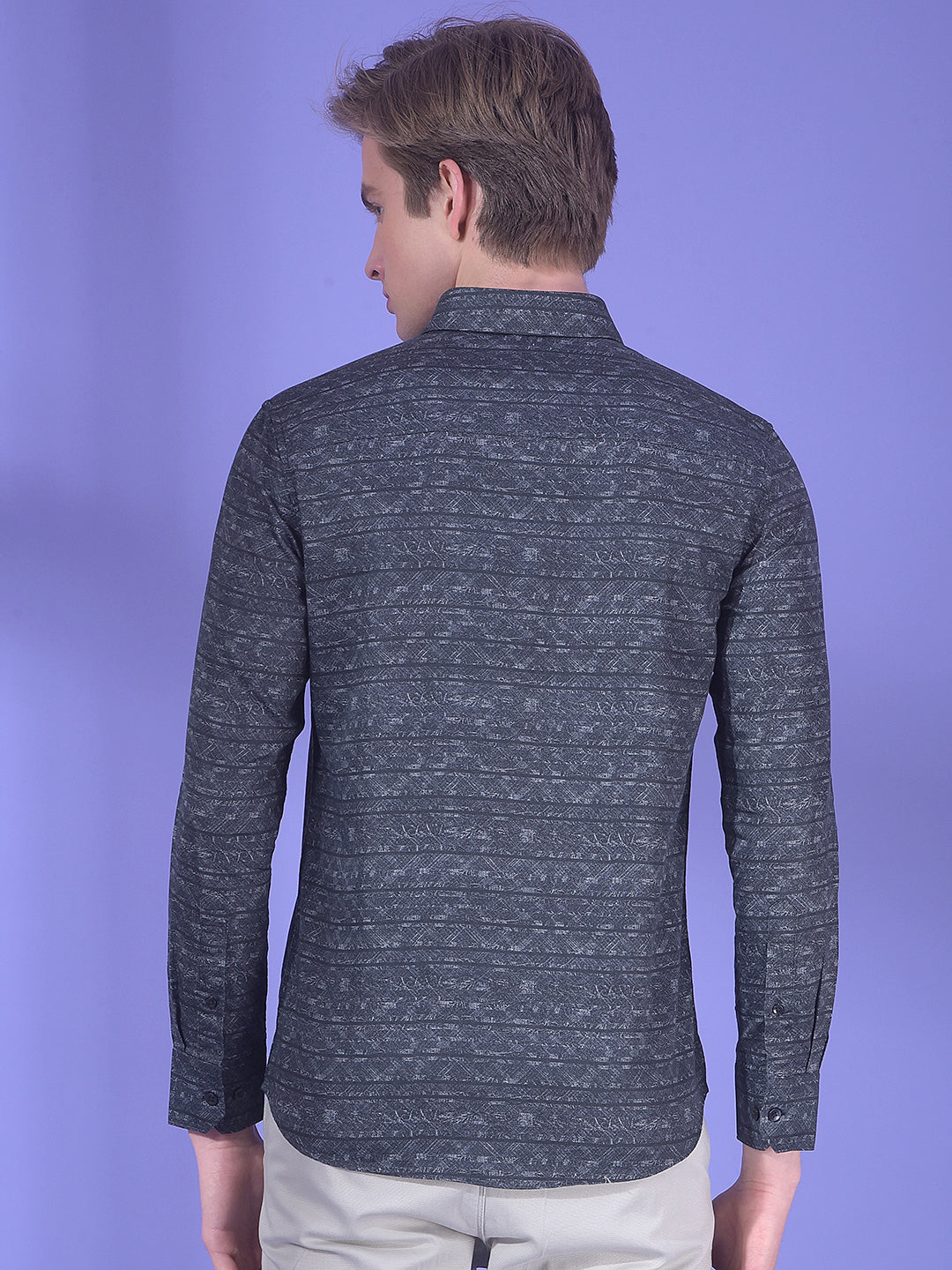 Black Printed 100% Cotton Shirt-Men Shirts-Crimsoune Club