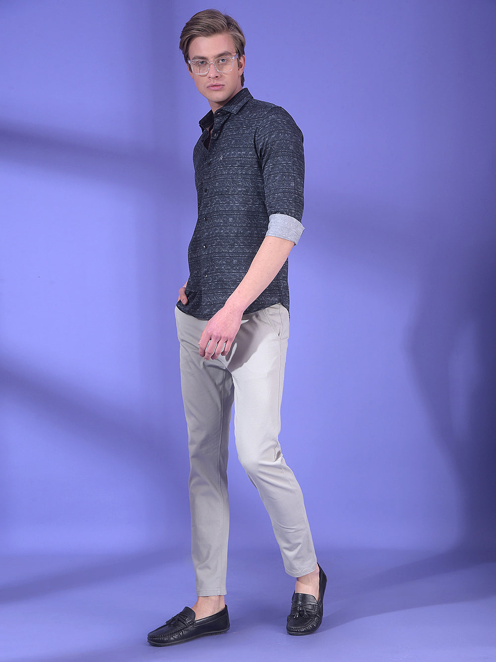 Black Printed 100% Cotton Shirt-Men Shirts-Crimsoune Club