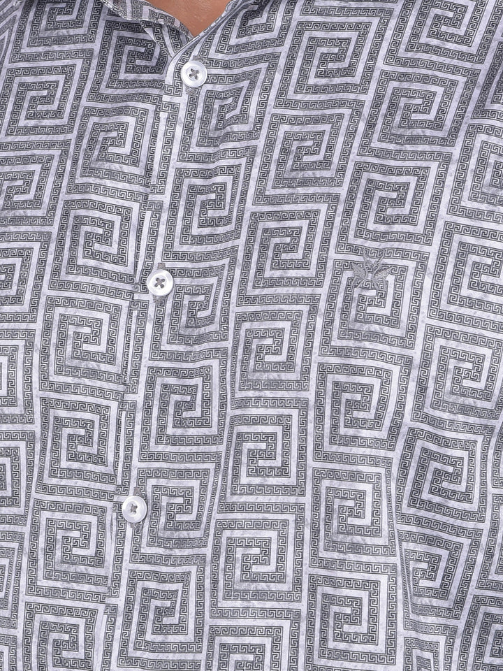 Black Printed 100% Cotton Shirt-Men Shirts-Crimsoune Club