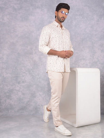 Purple Printed 100% Cotton Shirt-Men Shirts-Crimsoune Club