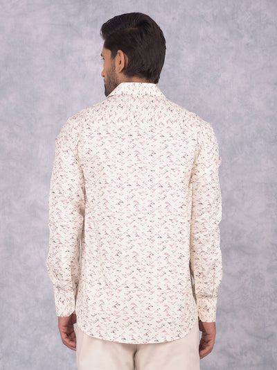 Purple Printed 100% Cotton Shirt-Men Shirts-Crimsoune Club