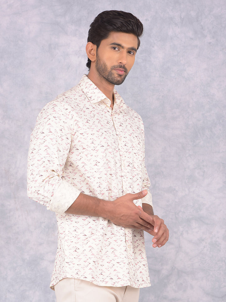 Purple Printed 100% Cotton Shirt-Men Shirts-Crimsoune Club