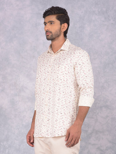 Purple Printed 100% Cotton Shirt-Men Shirts-Crimsoune Club