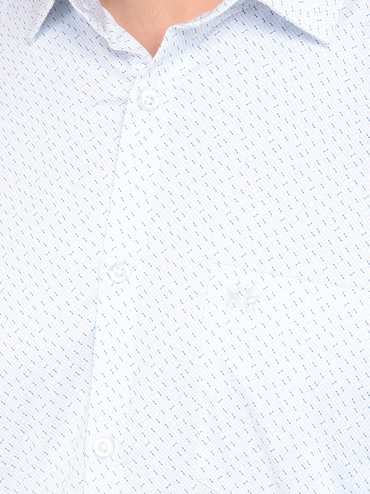 Blue Printed Shirt-Men Shirts-Crimsoune Club