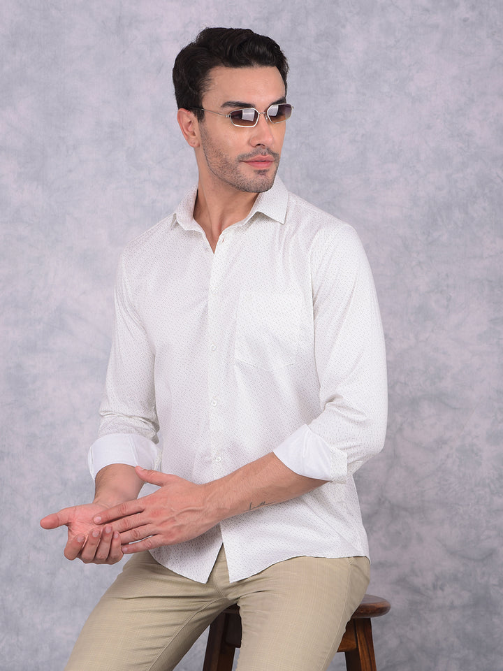 Green Printed Shirt-Men Shirts-Crimsoune Club