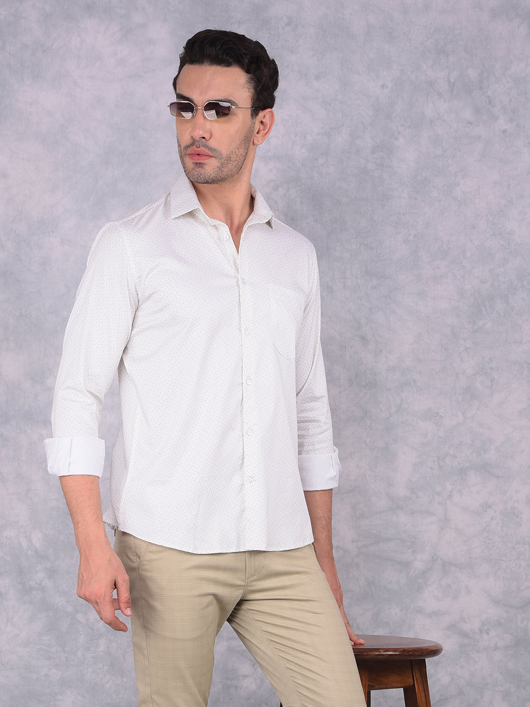 Green Printed Shirt-Men Shirts-Crimsoune Club