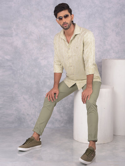 Green Printed Shirt-Men Shirts-Crimsoune Club
