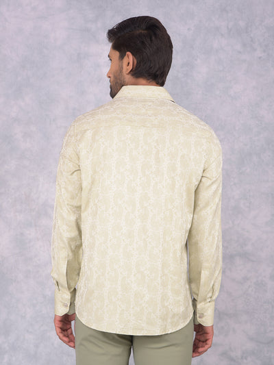 Green Printed Shirt-Men Shirts-Crimsoune Club