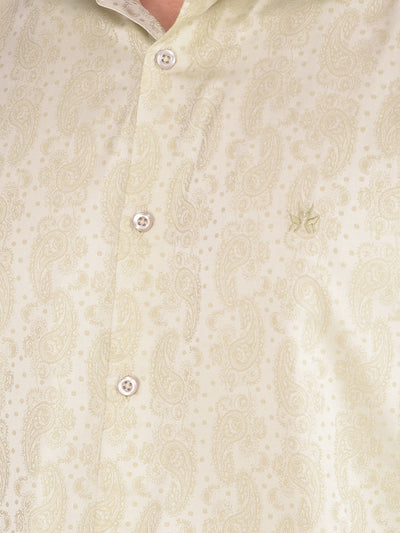 Green Printed Shirt-Men Shirts-Crimsoune Club