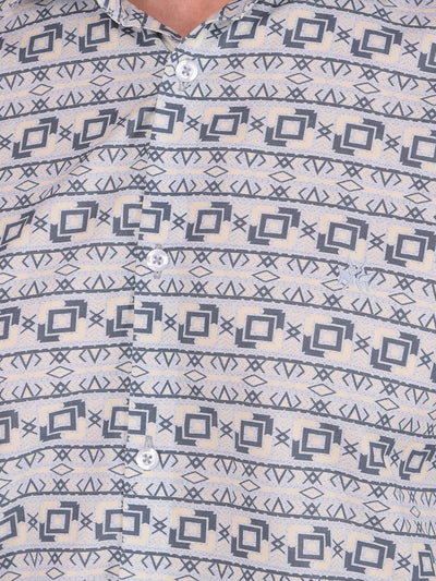 Navy Blue Printed Shirt-Men Shirts-Crimsoune Club