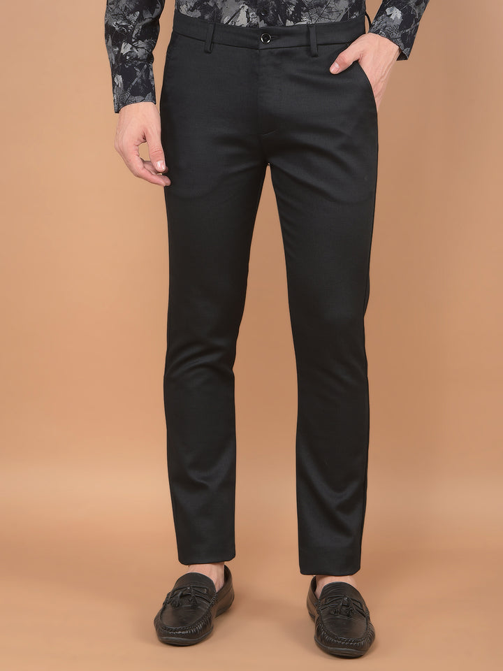 Black Knitted Trousers-Men Trousers-Crimsoune Club