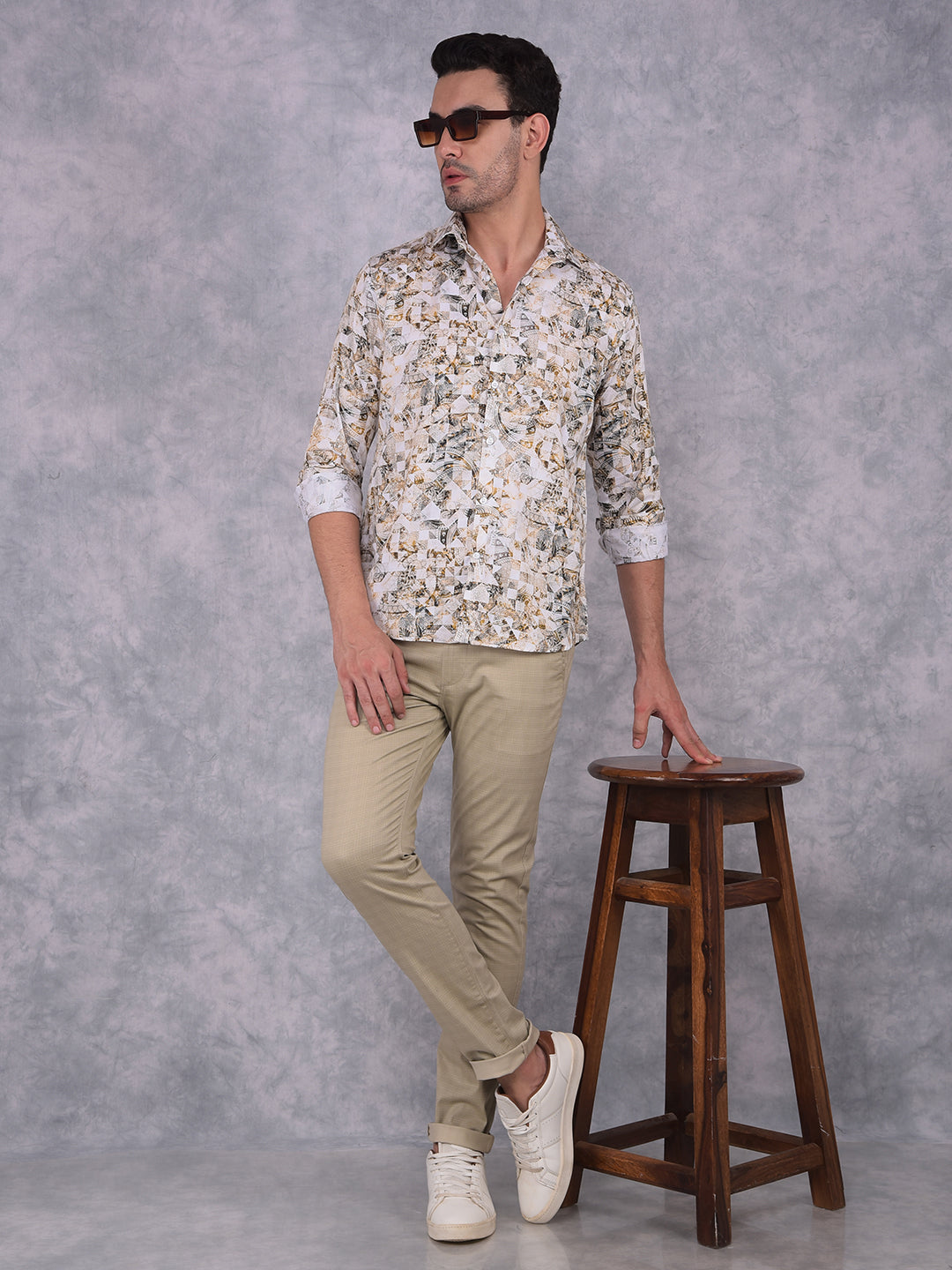 White Printed Shirt-Men Shirts-Crimsoune Club