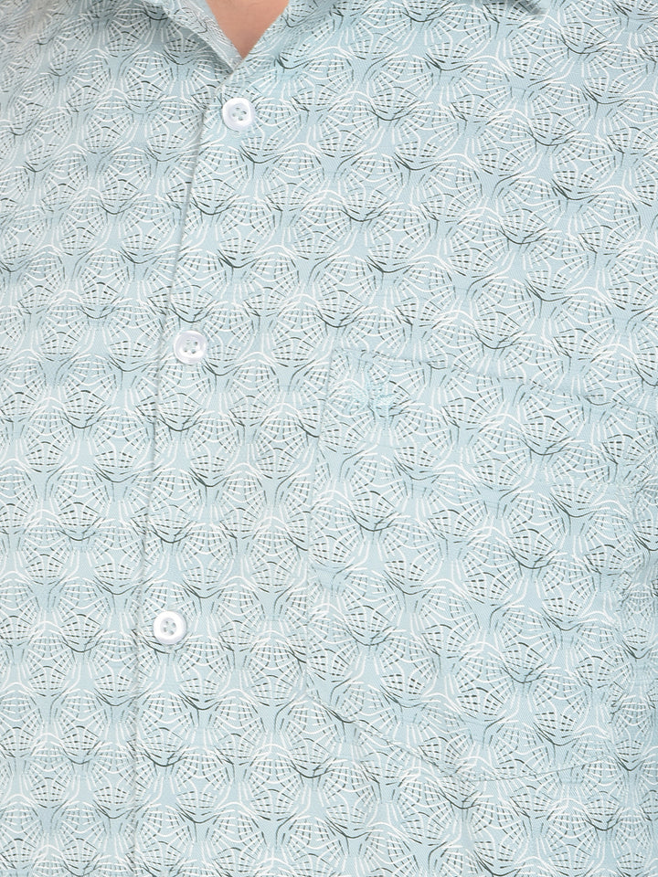 Green Printed Shirt-Men Shirts-Crimsoune Club