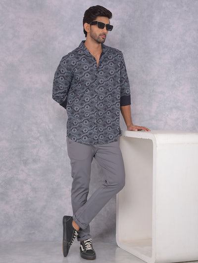 Blue Printed Shirt-Men Shirts-Crimsoune Club