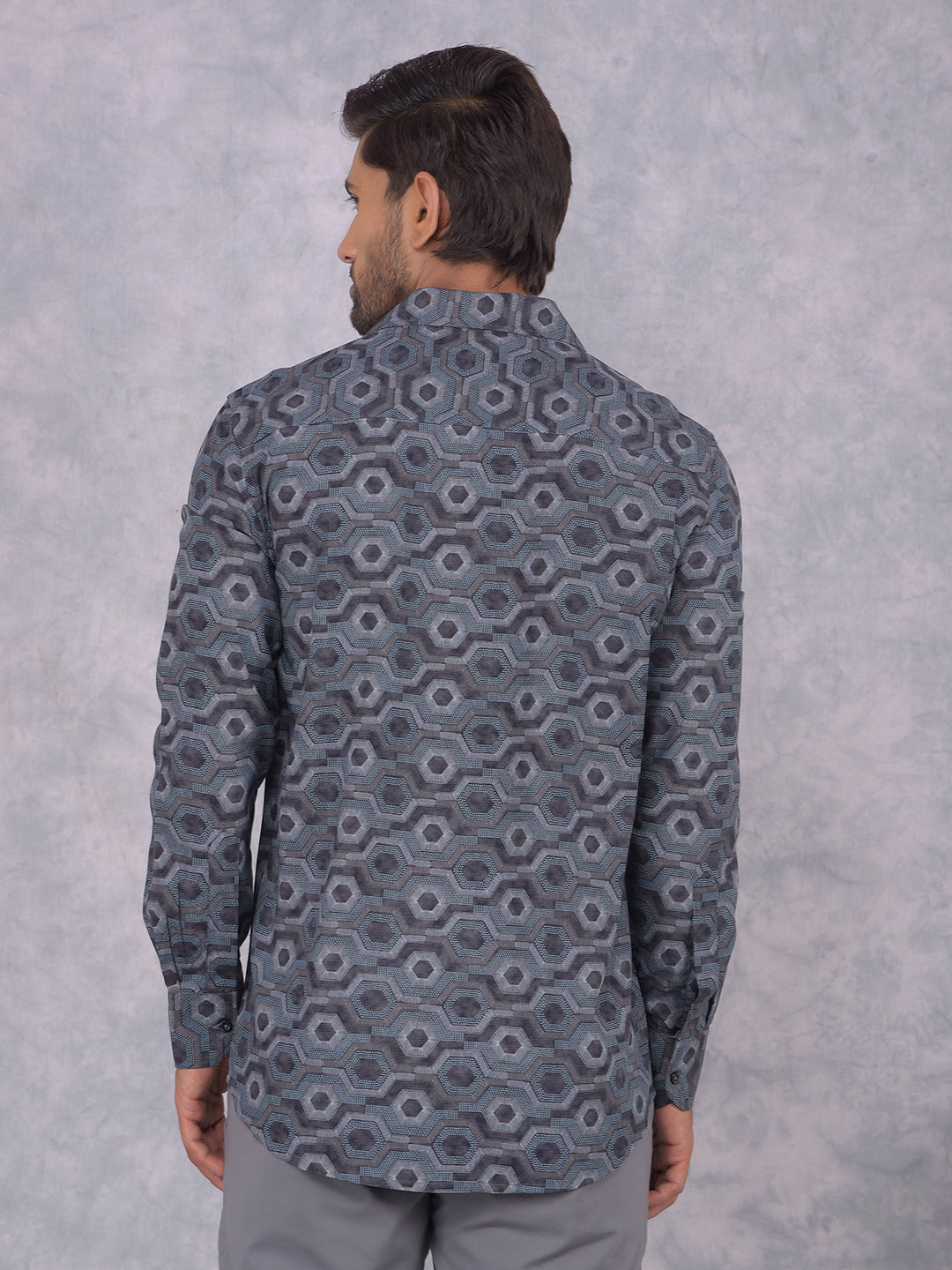 Blue Printed Shirt-Men Shirts-Crimsoune Club