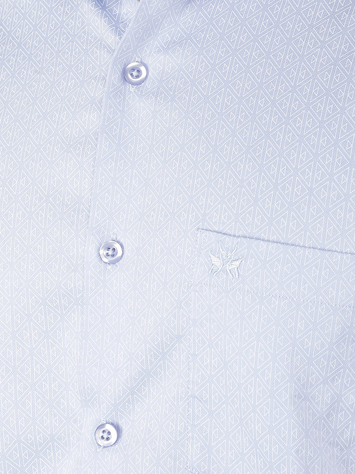 Blue Printed Shirt-Men Shirts-Crimsoune Club