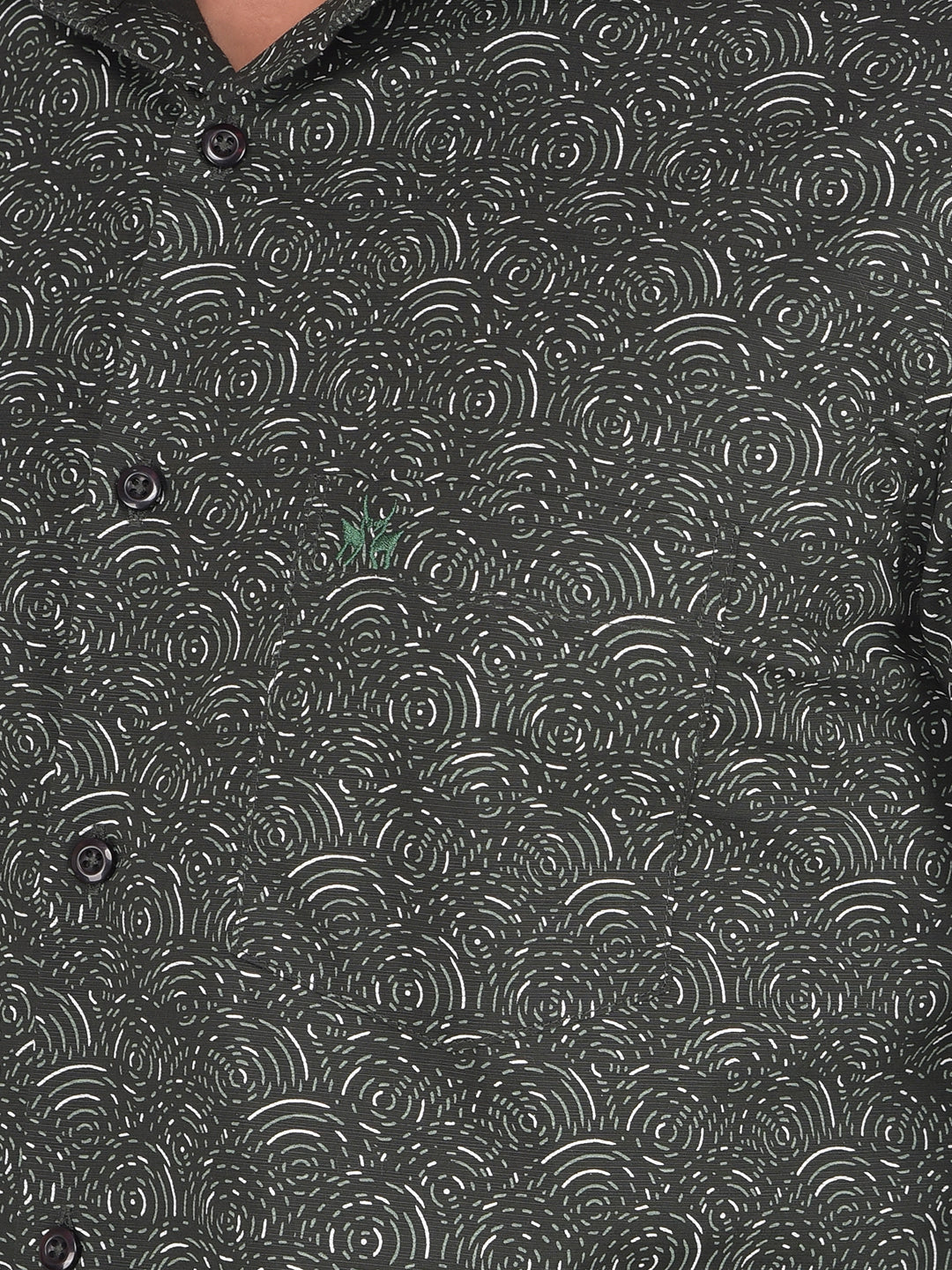 Green Printed Shirt-Men Shirts-Crimsoune Club