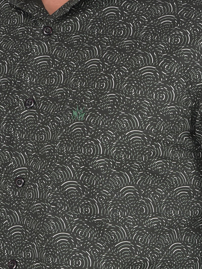 Green Printed Shirt-Men Shirts-Crimsoune Club