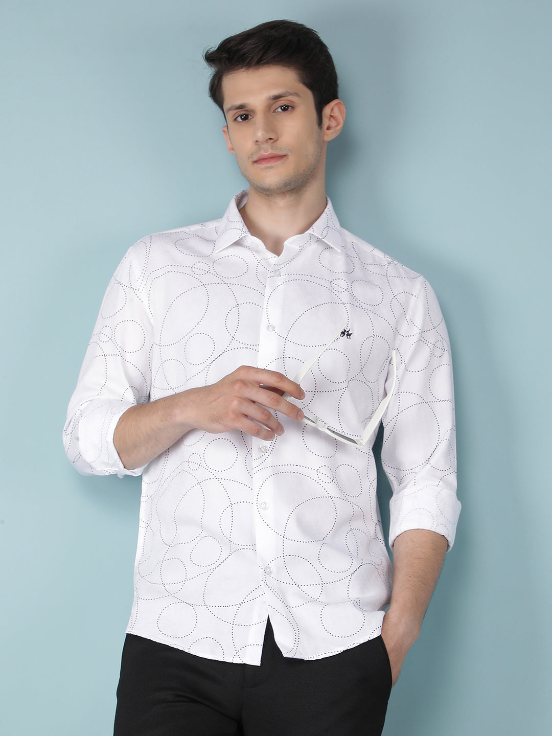 White Printed Shirt-Men Shirts-Crimsoune Club