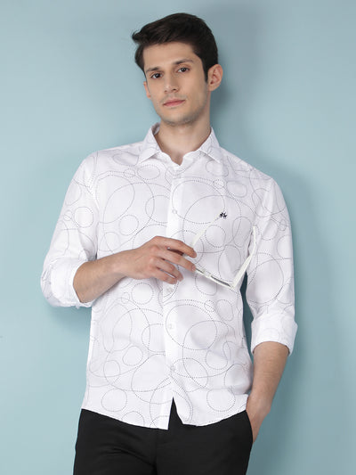 White Printed Shirt-Men Shirts-Crimsoune Club