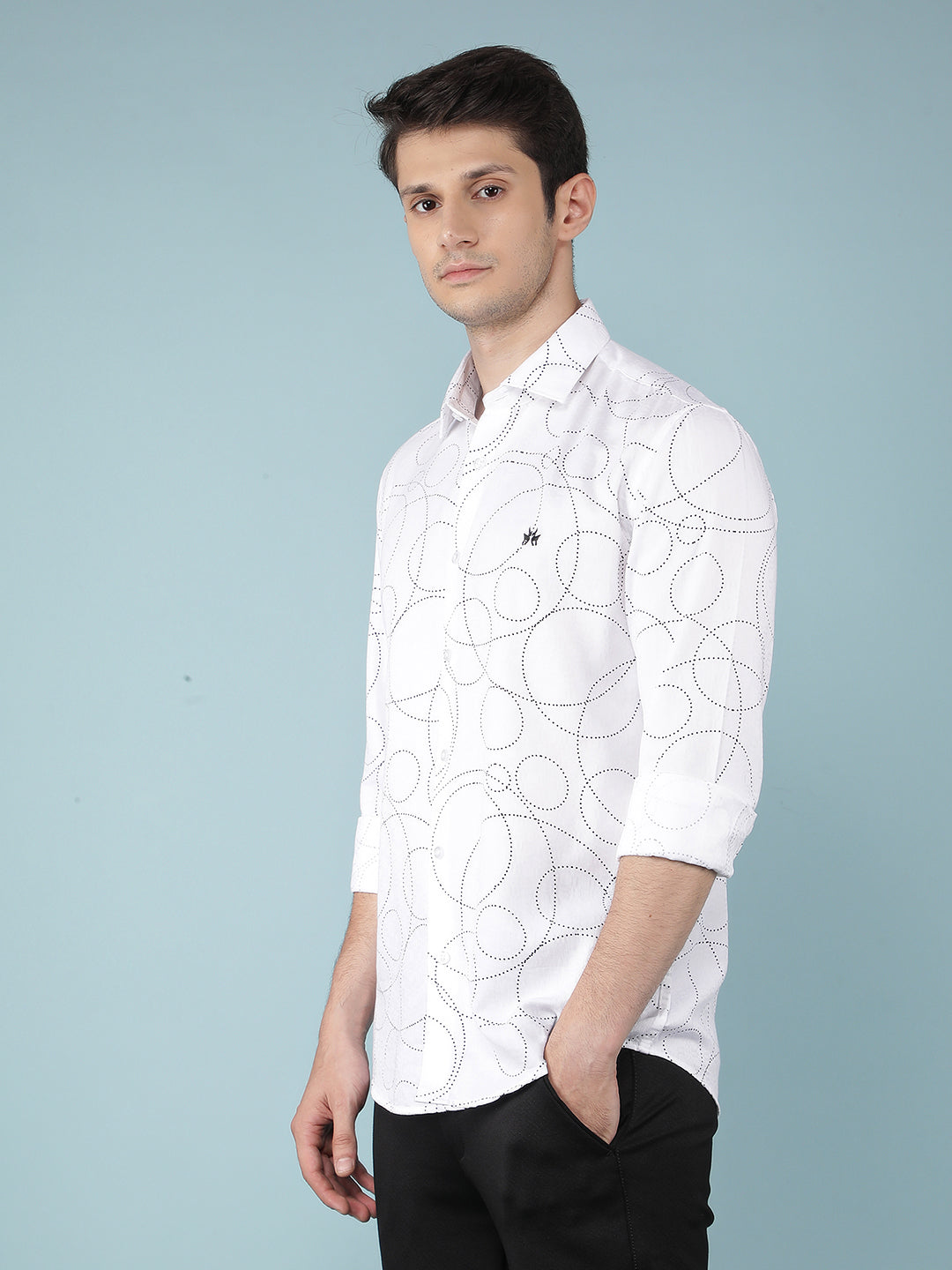 White Printed Shirt-Men Shirts-Crimsoune Club