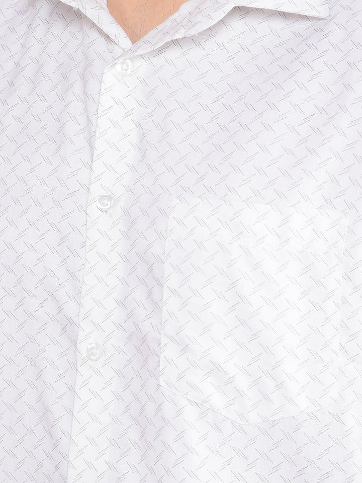 White Printed Shirt-Men Shirts-Crimsoune Club
