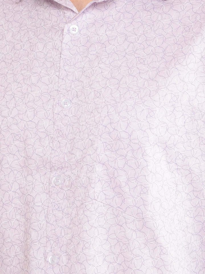 Pink Printed Shirt-Men Shirts-Crimsoune Club