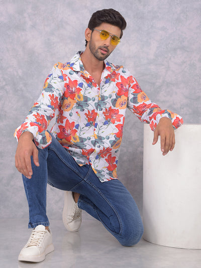 Multi-Color Floral Print Shirt-Men Shirts-Crimsoune Club