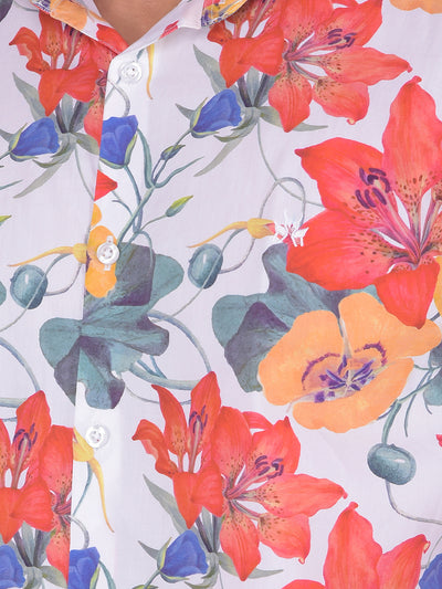Multi-Color Floral Print Shirt-Men Shirts-Crimsoune Club
