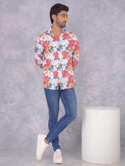 Multi-Color Floral Print Shirt-Men Shirts-Crimsoune Club
