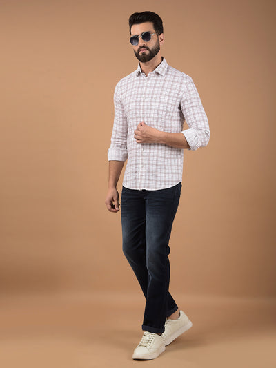 Purple Checked 100% Cotton Shirt-Men Shirts-Crimsoune Club