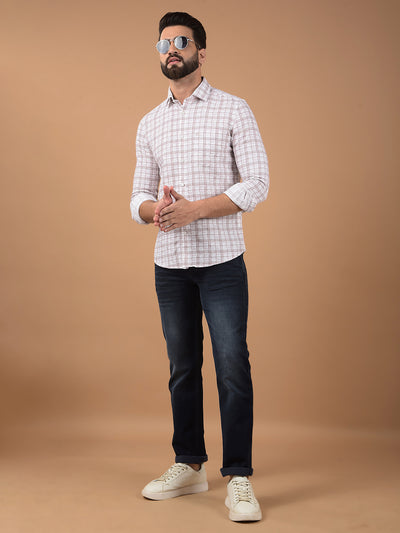 Purple Checked 100% Cotton Shirt-Men Shirts-Crimsoune Club