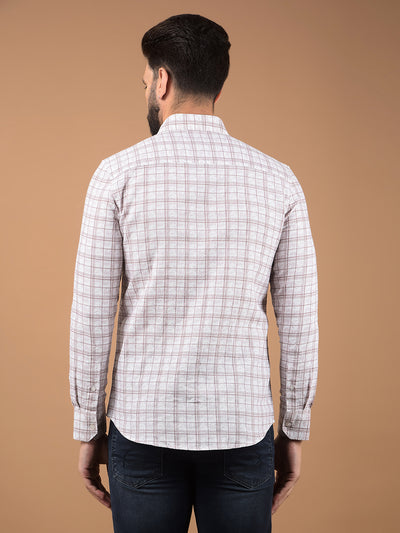Purple Checked 100% Cotton Shirt-Men Shirts-Crimsoune Club
