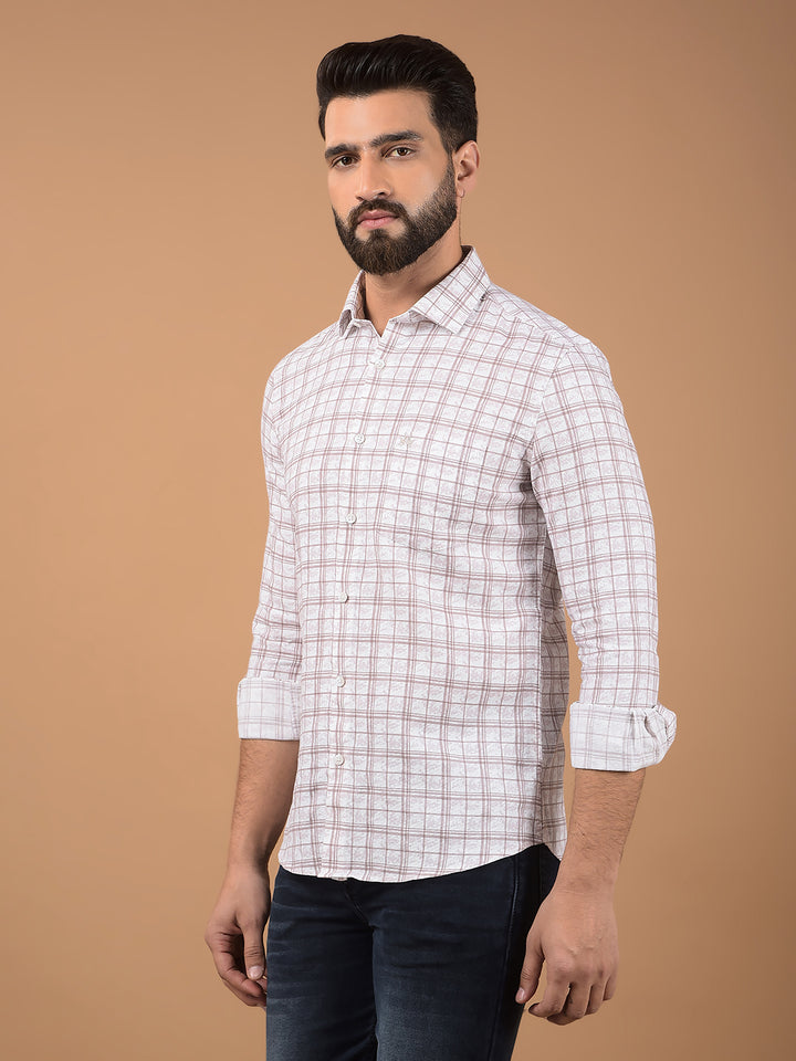 Purple Checked 100% Cotton Shirt-Men Shirts-Crimsoune Club