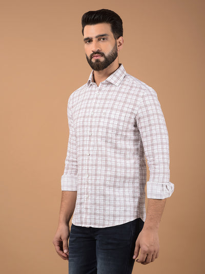 Purple Checked 100% Cotton Shirt-Men Shirts-Crimsoune Club