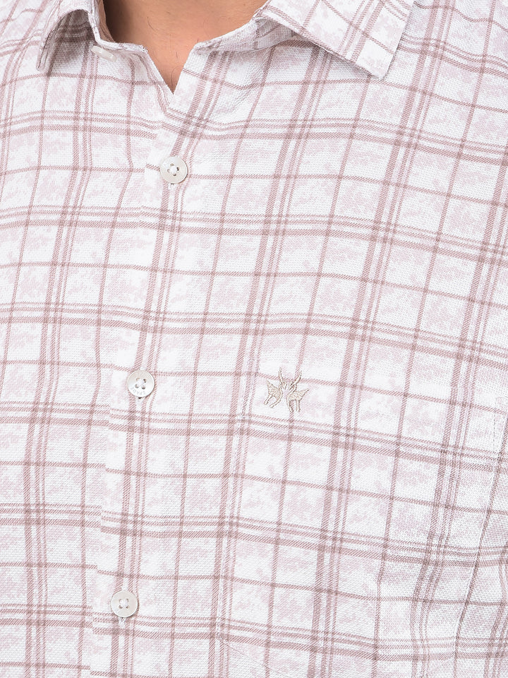 Purple Checked 100% Cotton Shirt-Men Shirts-Crimsoune Club