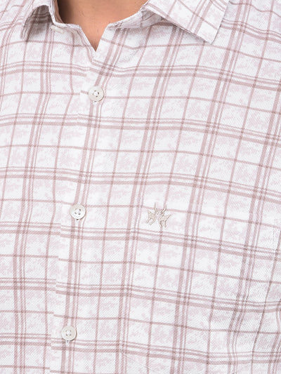 Purple Checked 100% Cotton Shirt-Men Shirts-Crimsoune Club