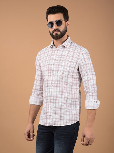 Purple Checked 100% Cotton Shirt-Men Shirts-Crimsoune Club