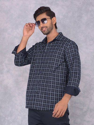 Black Checked Shirt-Men Shirts-Crimsoune Club