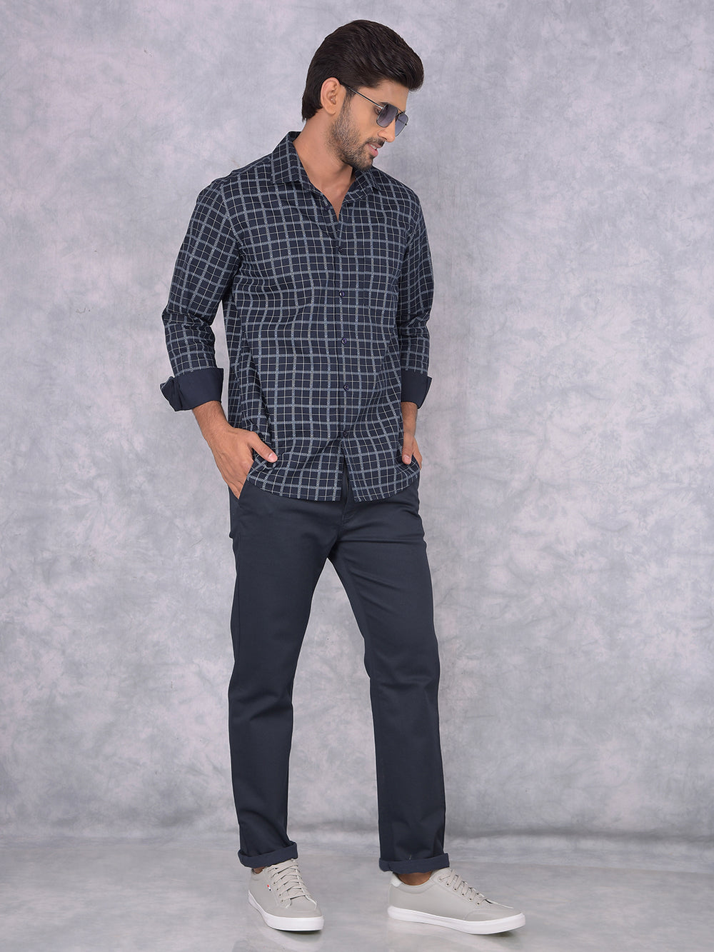 Black Checked Shirt-Men Shirts-Crimsoune Club