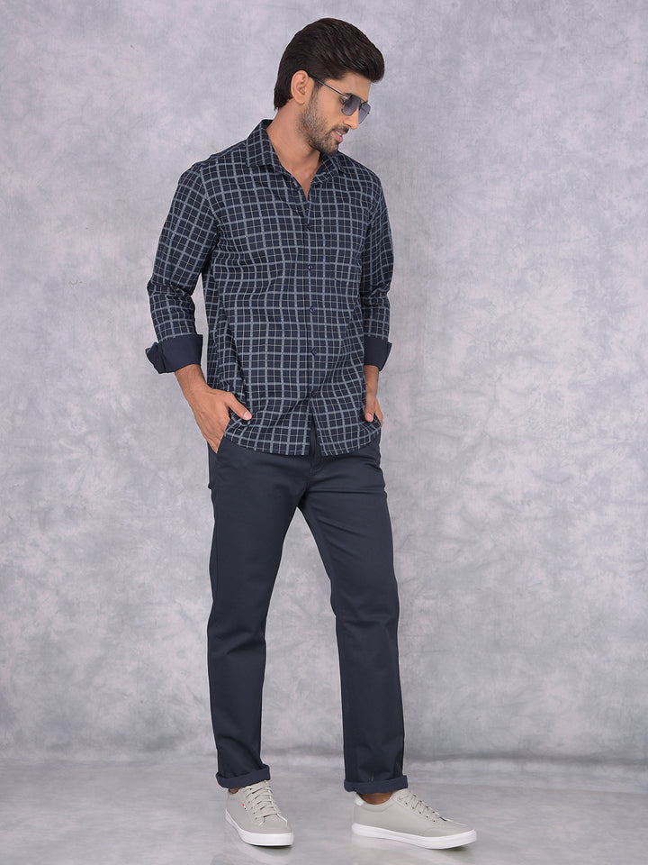 Black Checked Shirt-Men Shirts-Crimsoune Club