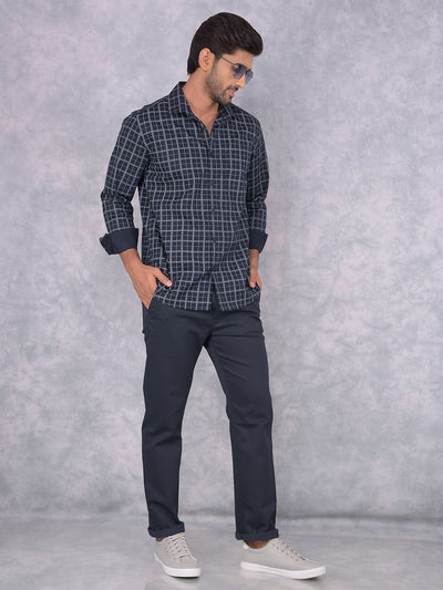 Black Checked Shirt-Men Shirts-Crimsoune Club