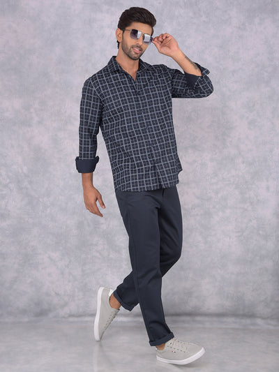 Black Checked Shirt-Men Shirts-Crimsoune Club