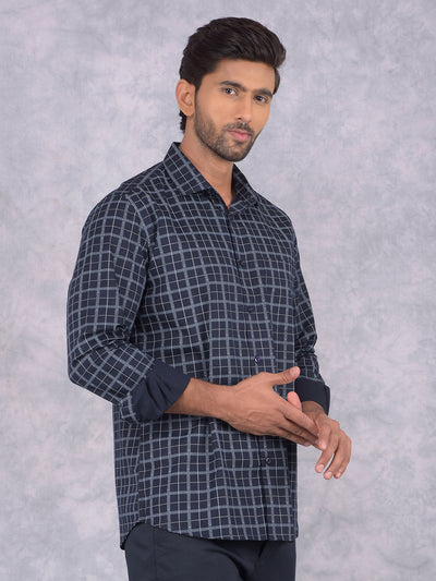 Black Checked Shirt-Men Shirts-Crimsoune Club
