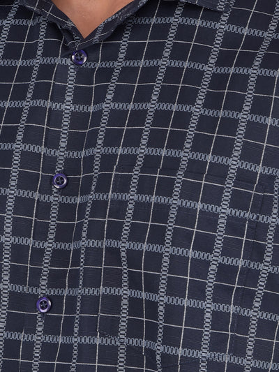 Black Checked Shirt-Men Shirts-Crimsoune Club