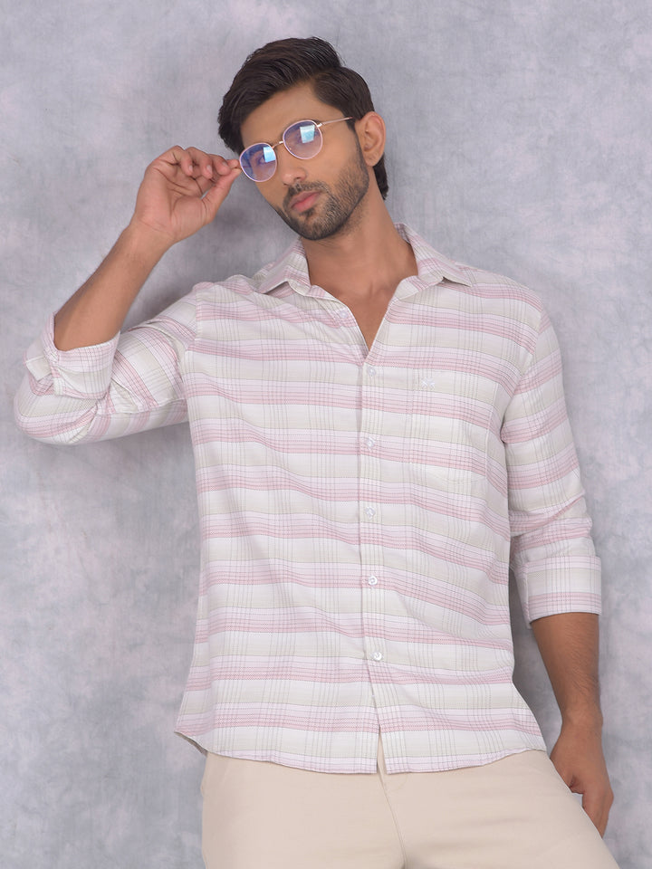 Multi-Color Horizontal Stripes 100% Cotton Knitted Shirt-Men Shirts-Crimsoune Club
