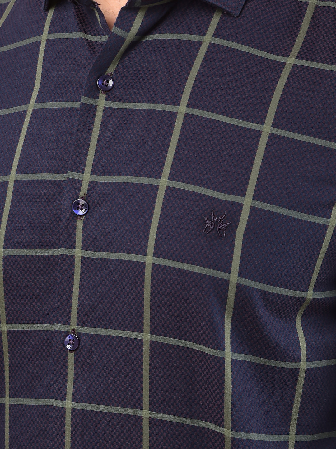 Brown Windowpane Check 100% Cotton Shirt-Men Shirts-Crimsoune Club