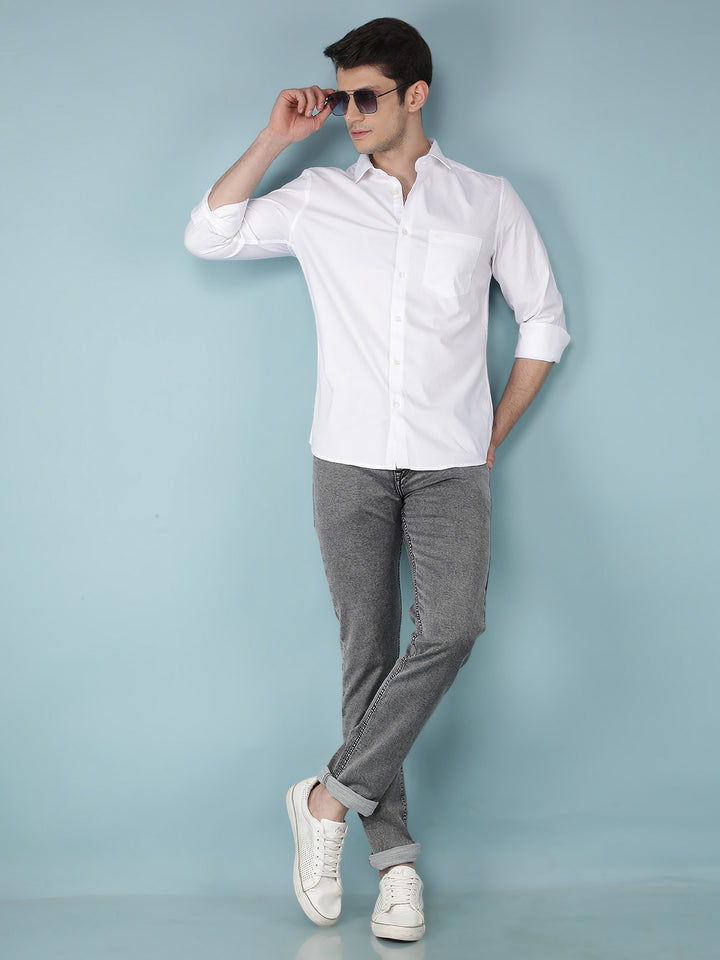 White Vertical Stripes Shirt-Men Shirts-Crimsoune Club